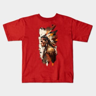 Native American Warrior V4 Kids T-Shirt